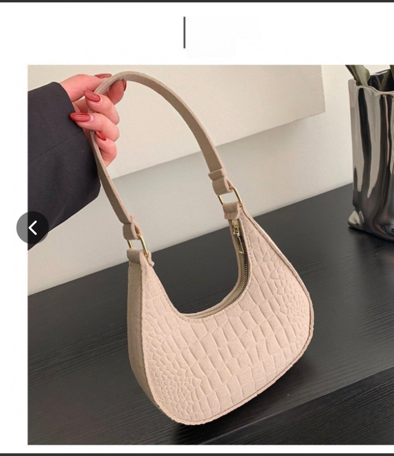 Small Leather Underarm Bag Fashion Crescent Shoulder Bag