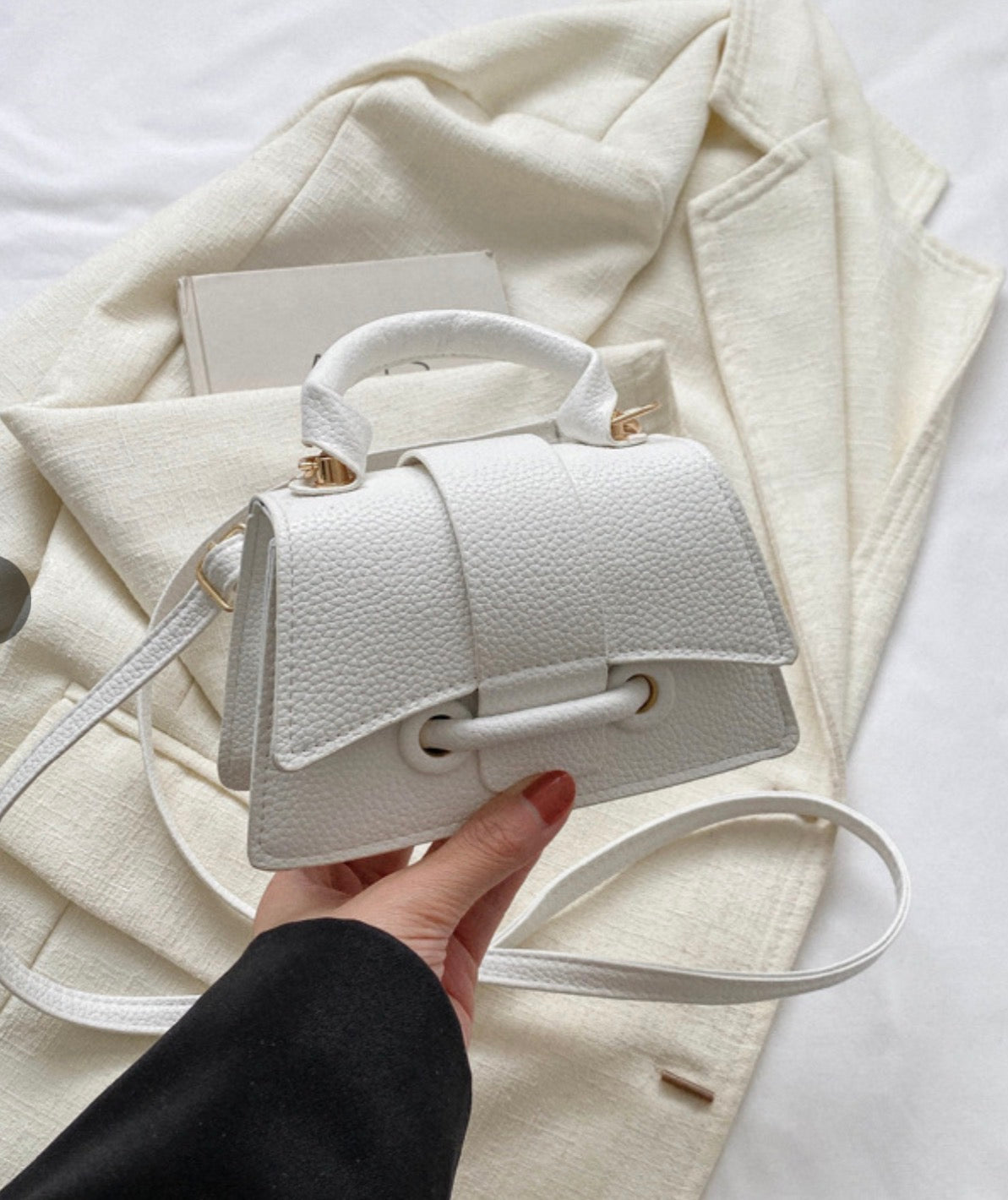 Mini Leather Square Handbag Elegant Chic Crossbody Bag