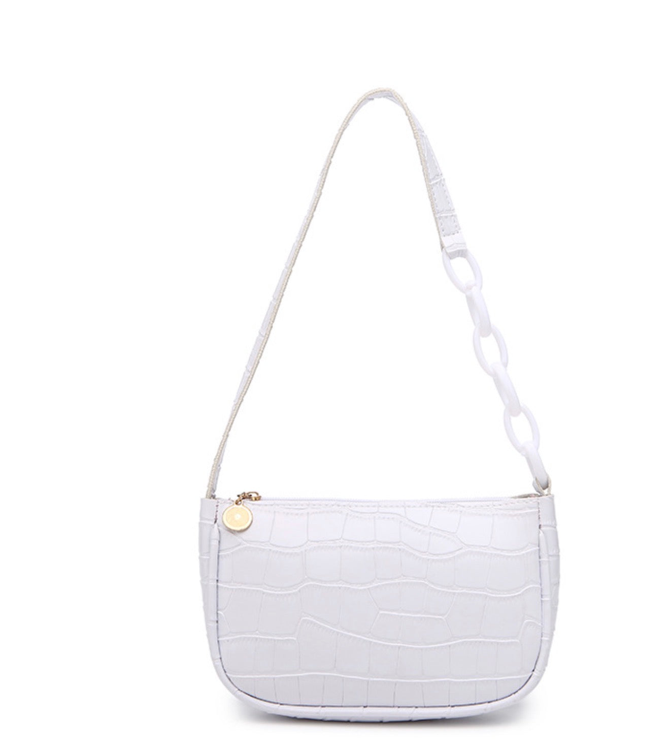 Small Fashionable Crocodile Pattern Leather Underarm Bag