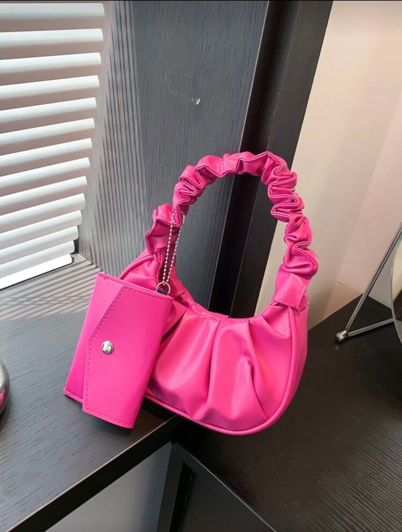 Mini Solid Pleated Handbag