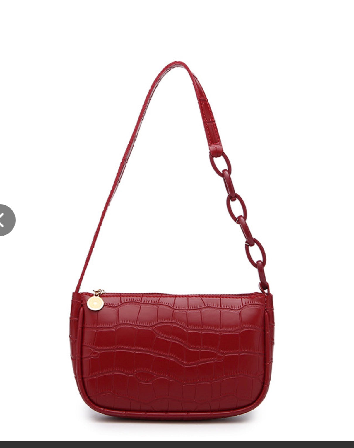 Small Fashionable Crocodile Pattern Leather Underarm Bag
